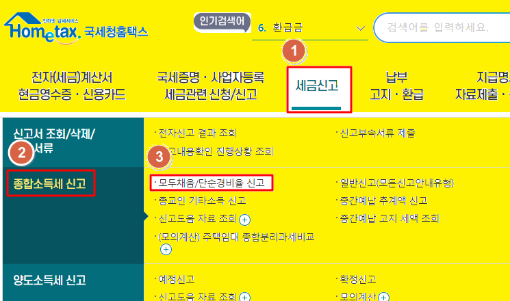홈텍스 종합소득세 신고 방법, 환급 받는 법 2 홈텍스 종합소득세 신고 방법, 환급 받는 법
