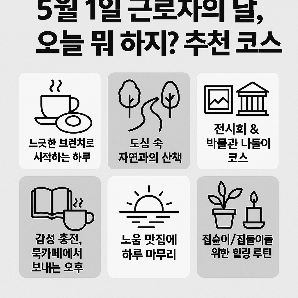 5월 1일 근로자의 날, 오늘 뭐 하지? 추천 코스