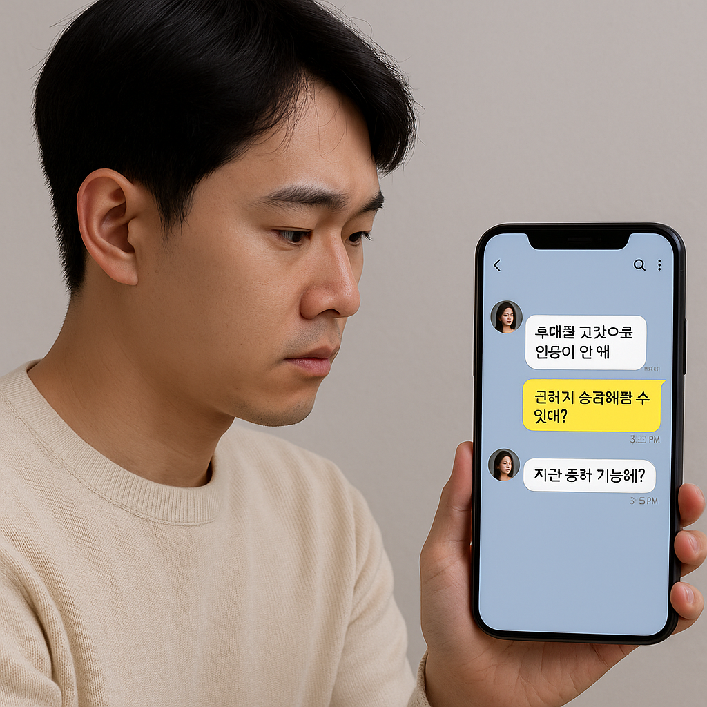 카카오톡 사칭 메시지
