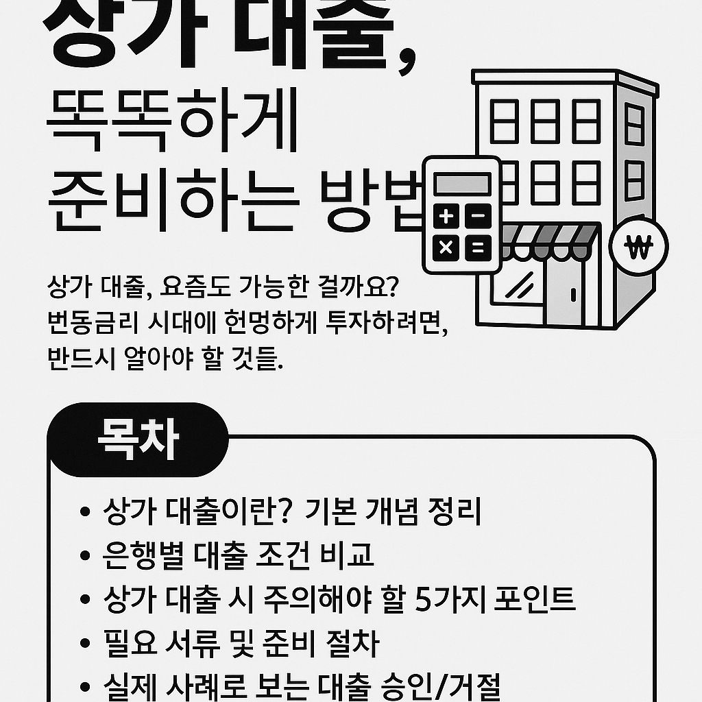 상가 대출, 똑똑하게 준비하는 방법